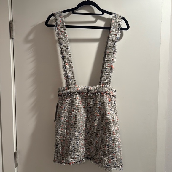 NWT Zara Tweed Mini Skirt with Suspenders - Picture 8 of 12